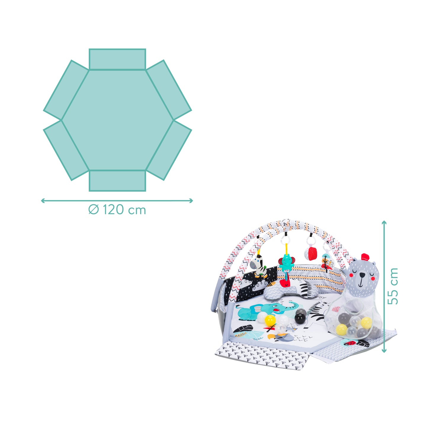 Spæliteppi við bóltum - grátt