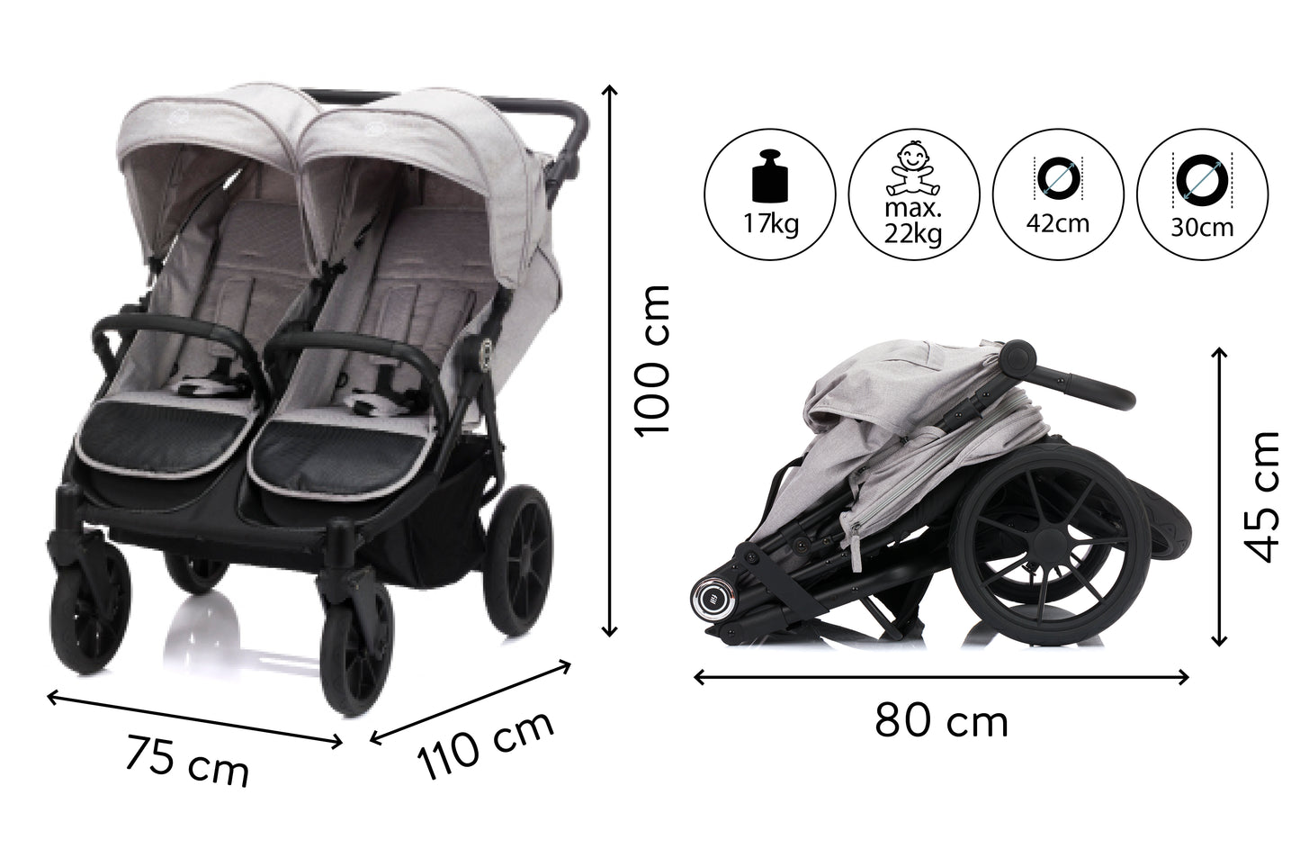 Twin buggy duette
