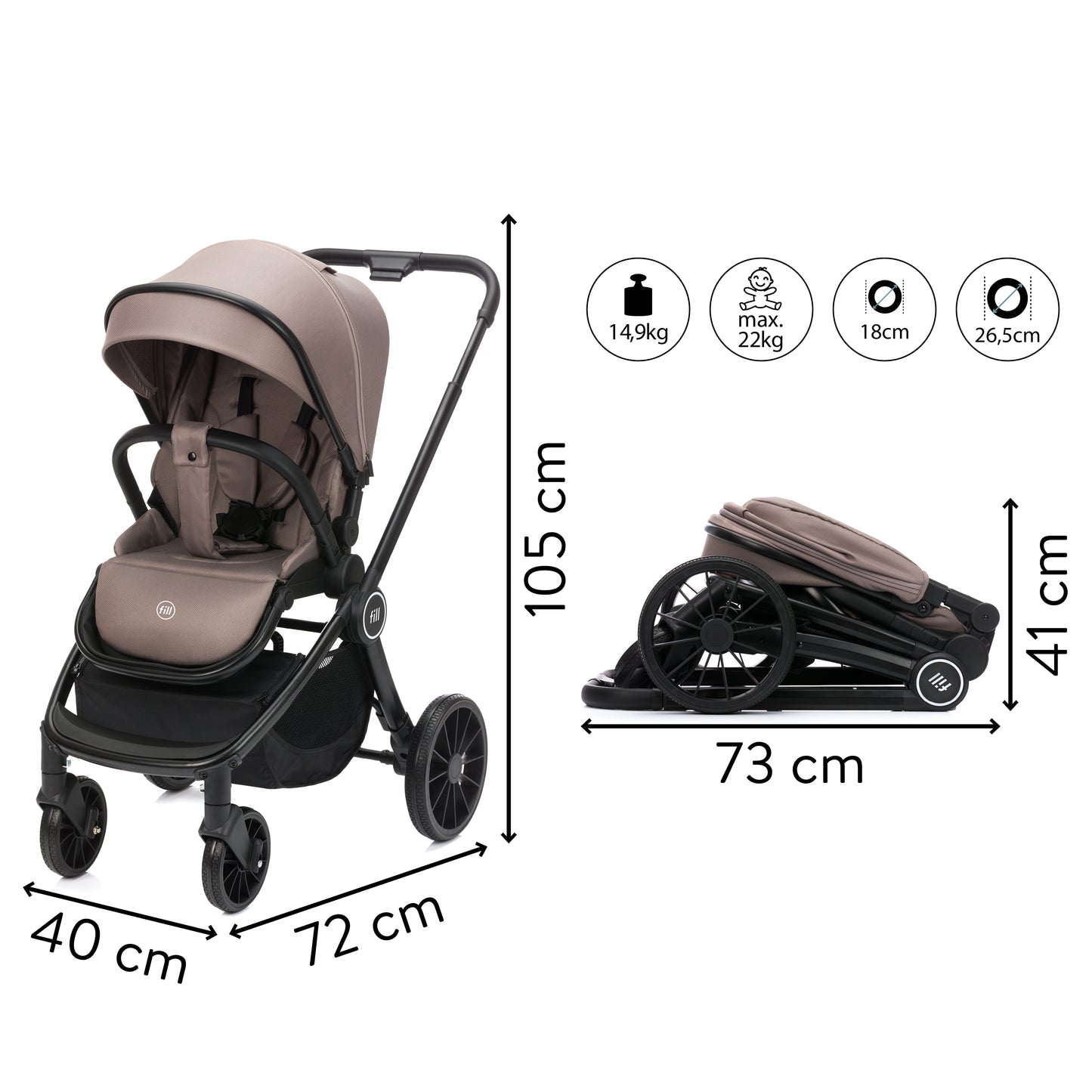 Cougar kombi-vognur taupe