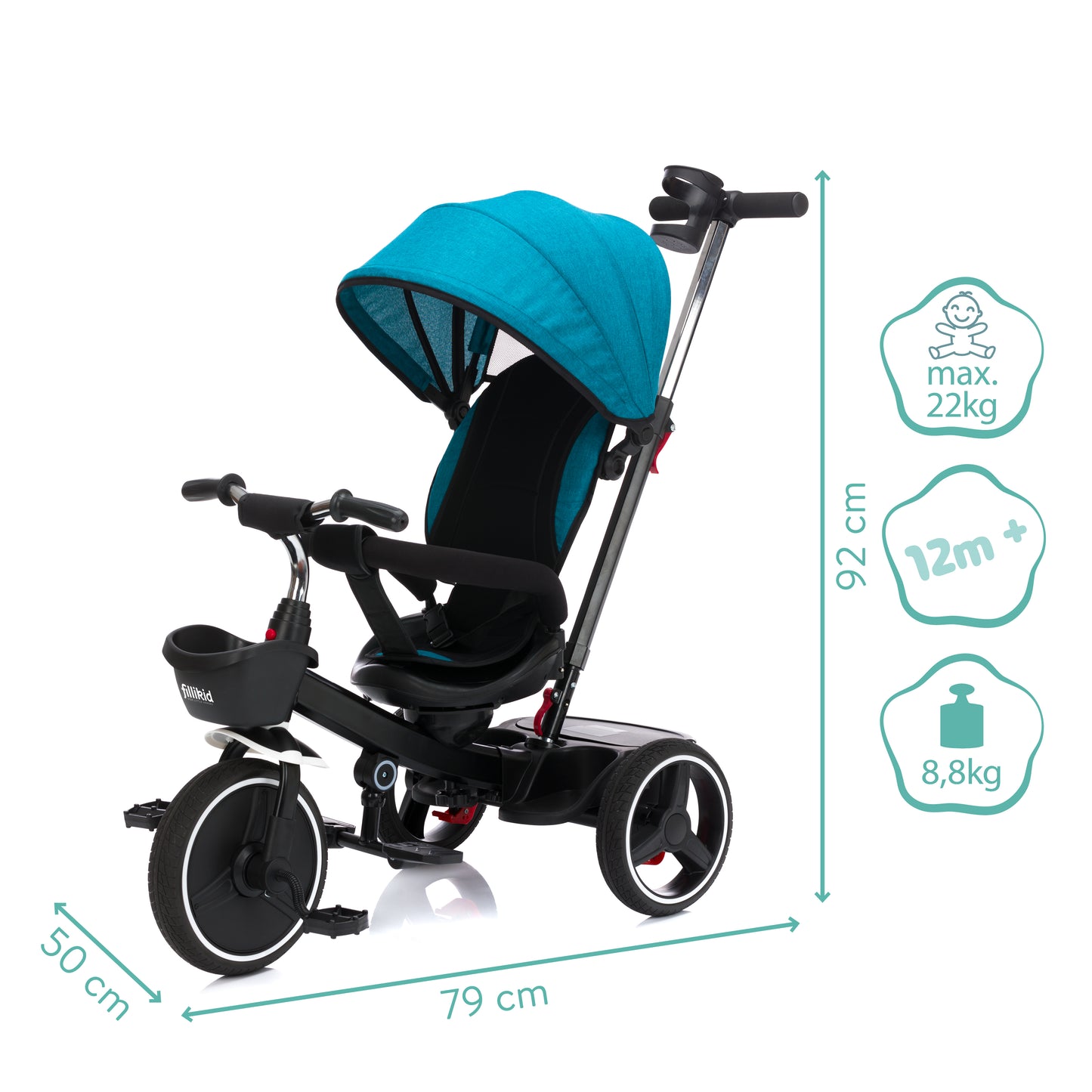 Tricycle Niki 360 blá