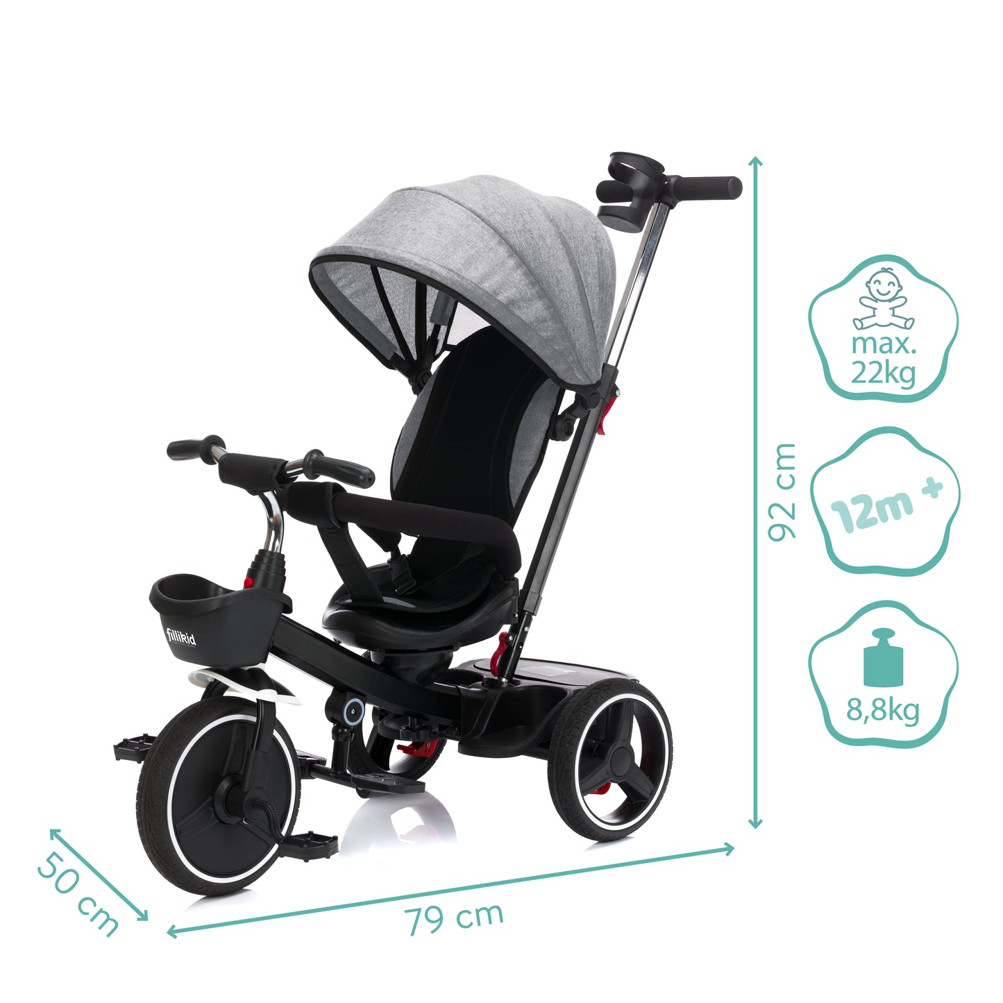 Tricycle Niki 360 grá