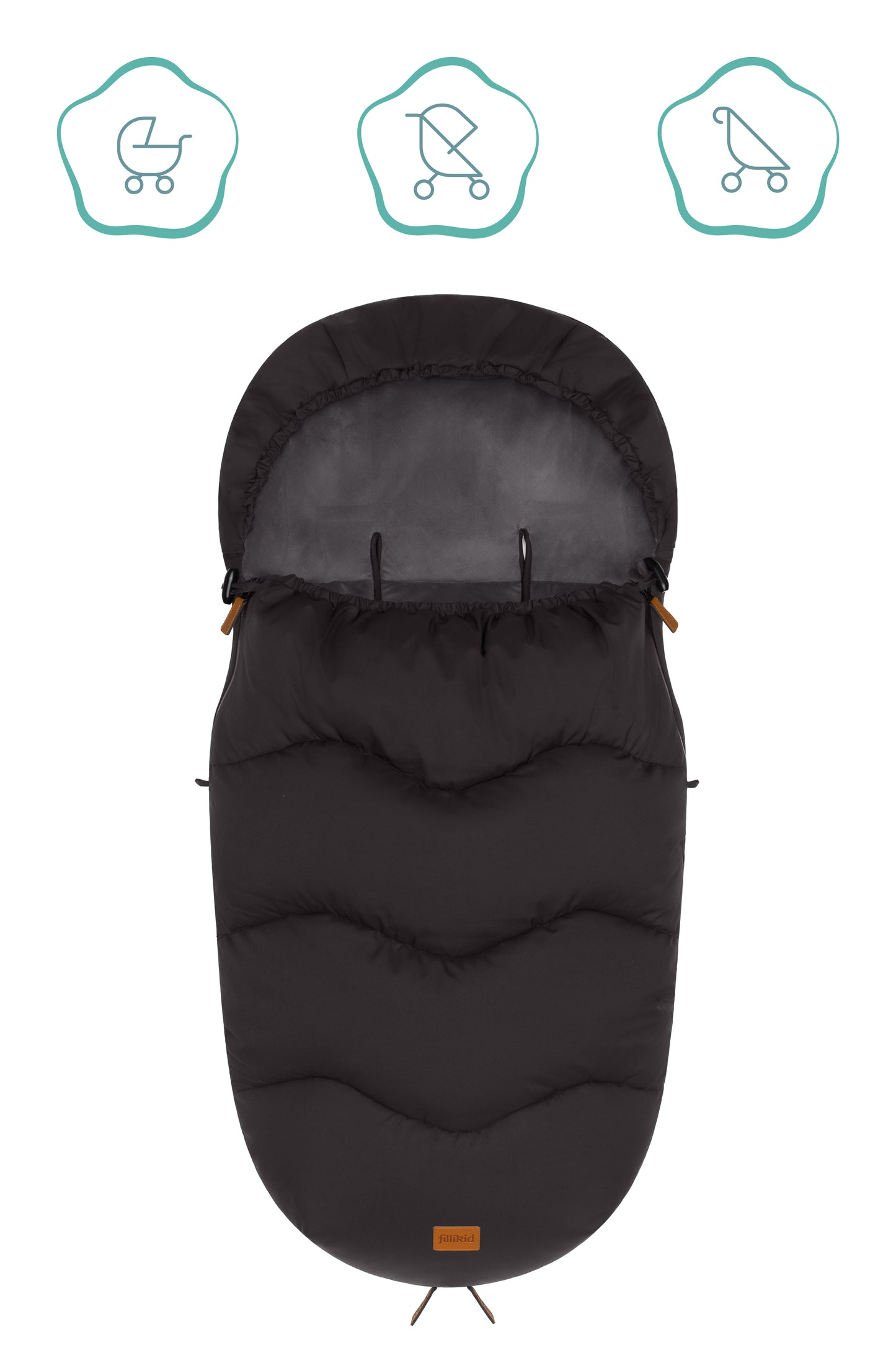 Ogre vognposi endurskins svartur