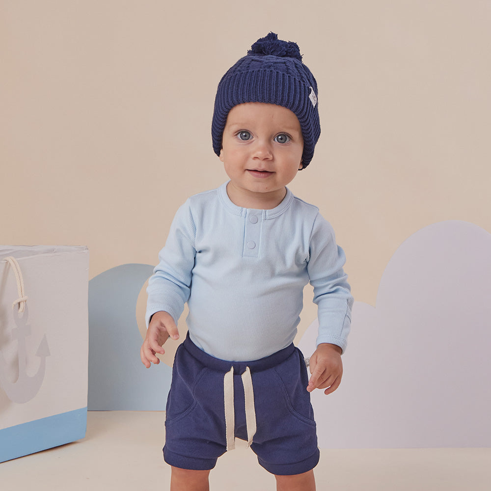 Baby Blue Rib Bodystokkur