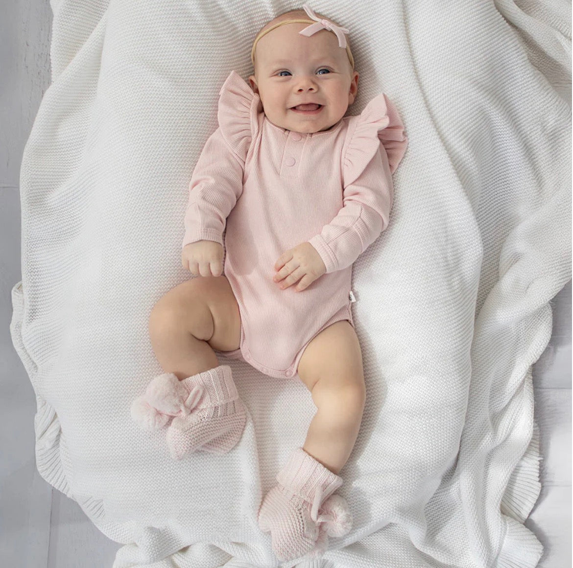 Knitted Booties Blush Pink