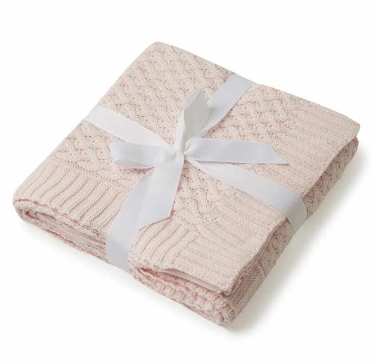 Vistfrøðiligt Baby Bummulls Teppi Blush Pink