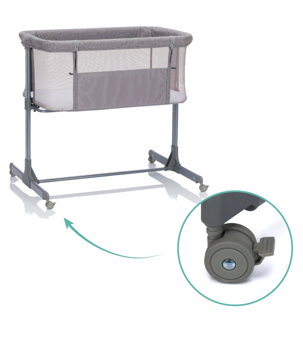 Bedside Crib Grey