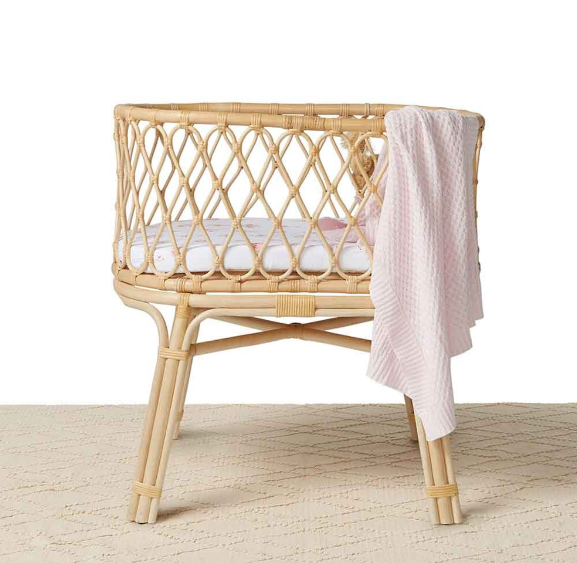Vistfrøðiligt Baby Bummulls Teppi Blush Pink