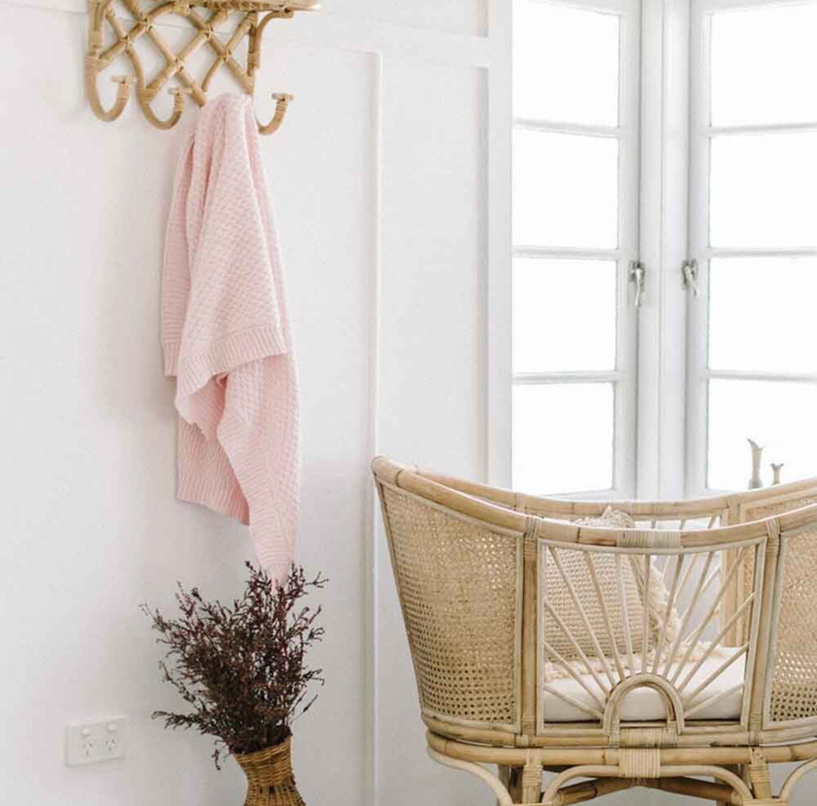 Vistfrøðiligt Baby Bummulls Teppi Blush Pink