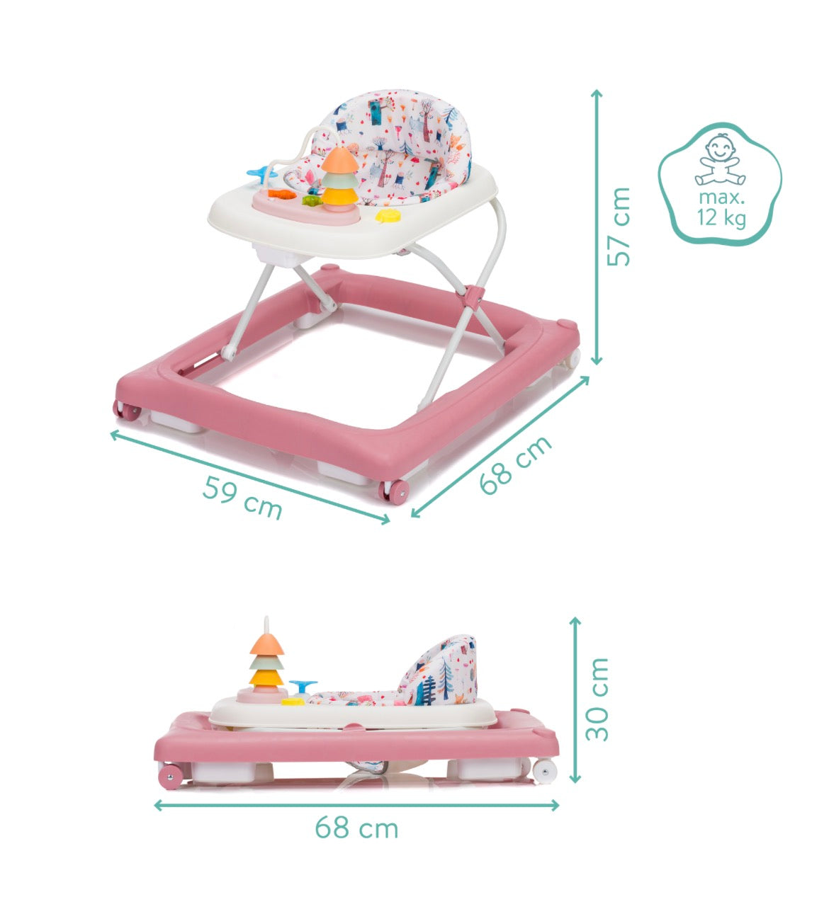 Baby Walker Rosa