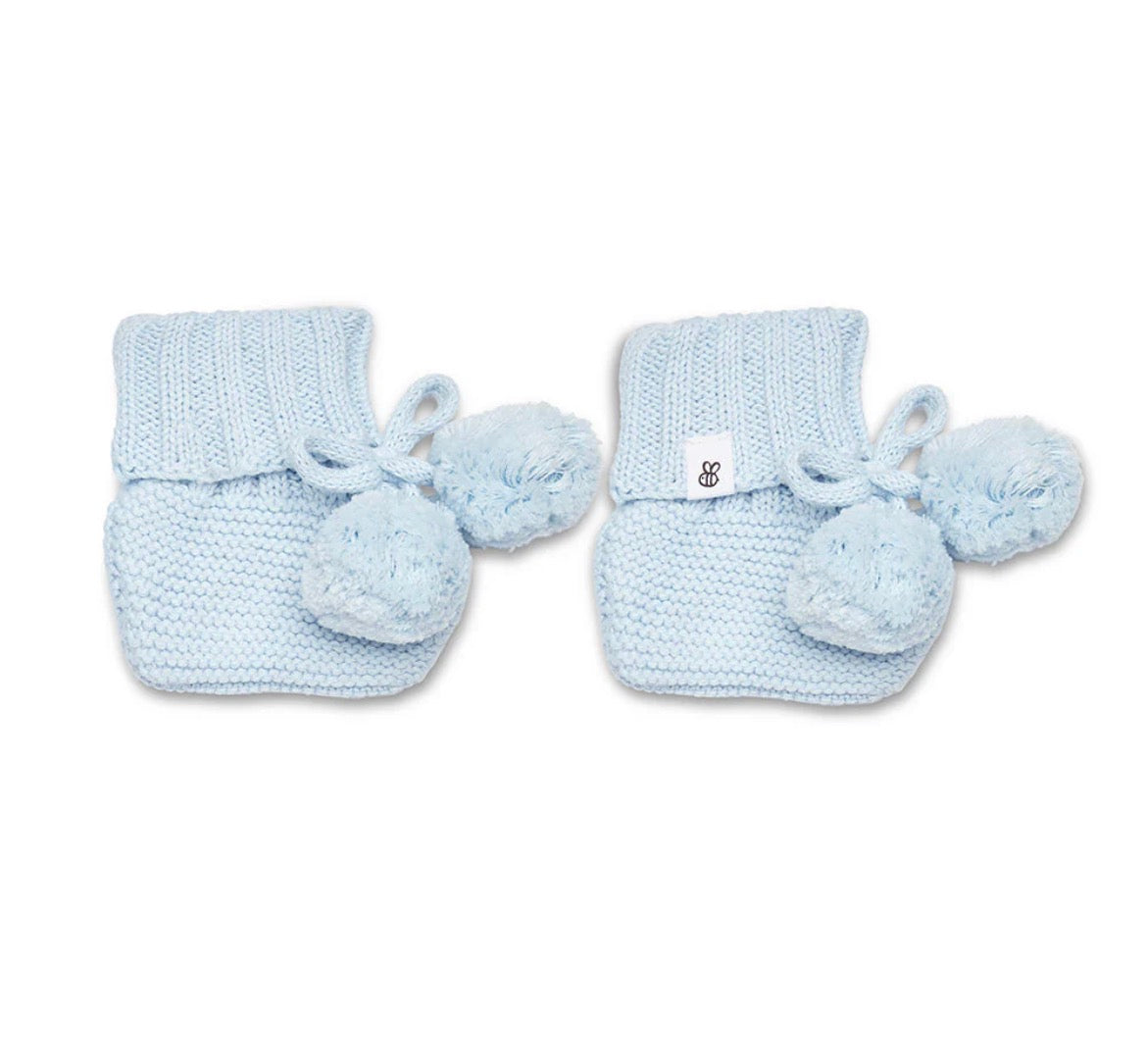 Knitted Booties Baby Blue
