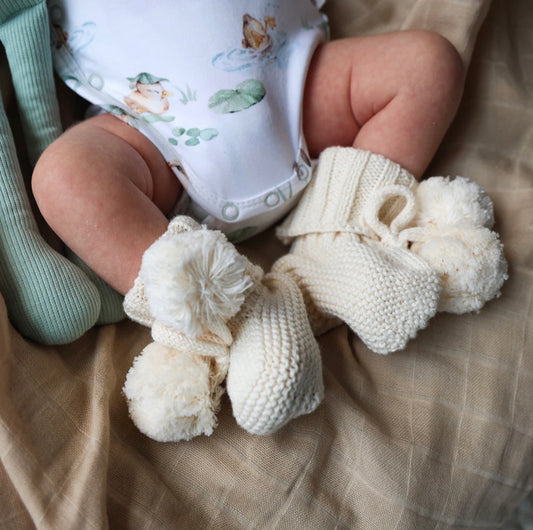 Knitted Booties Cream