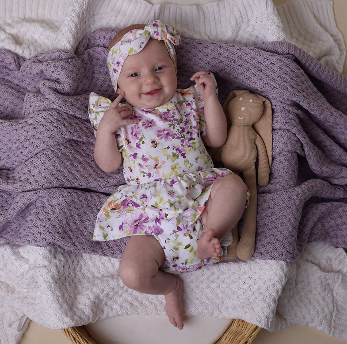 Vistfrøðiligt Bummulls Teppi Lavender