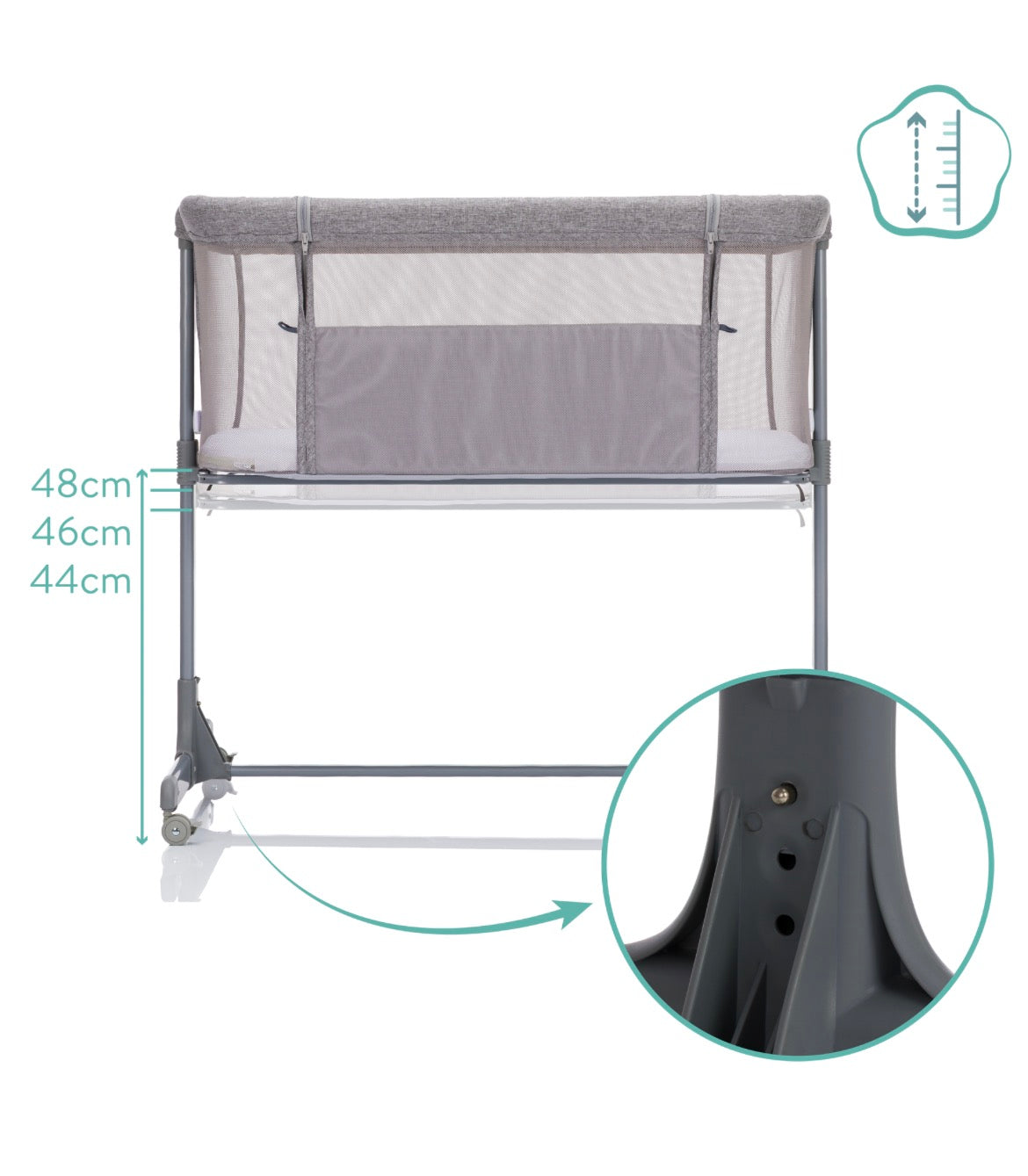 Bedside Crib Grey