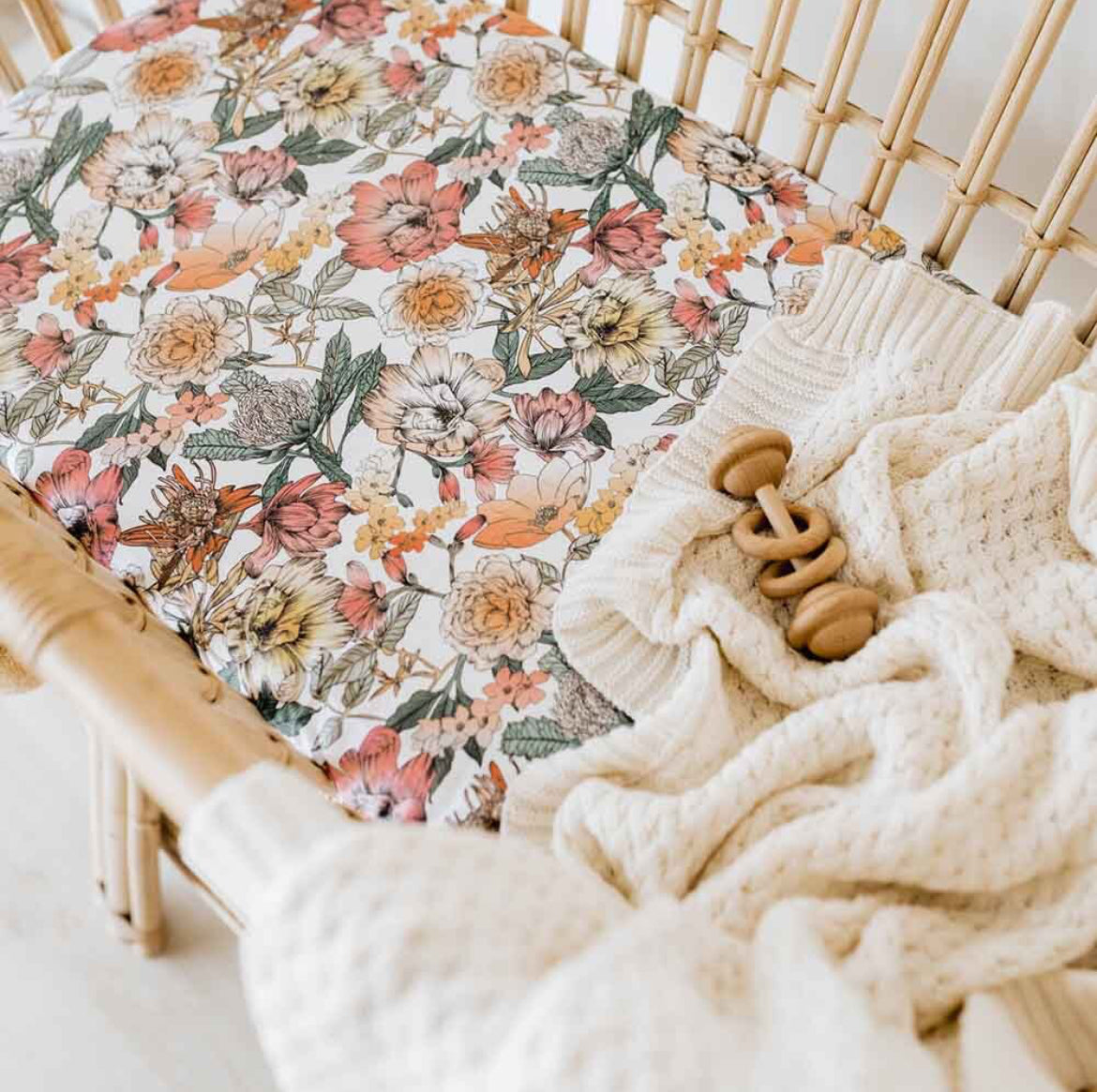 Vistfrøðiligt Baby Bummulls Teppi Krem