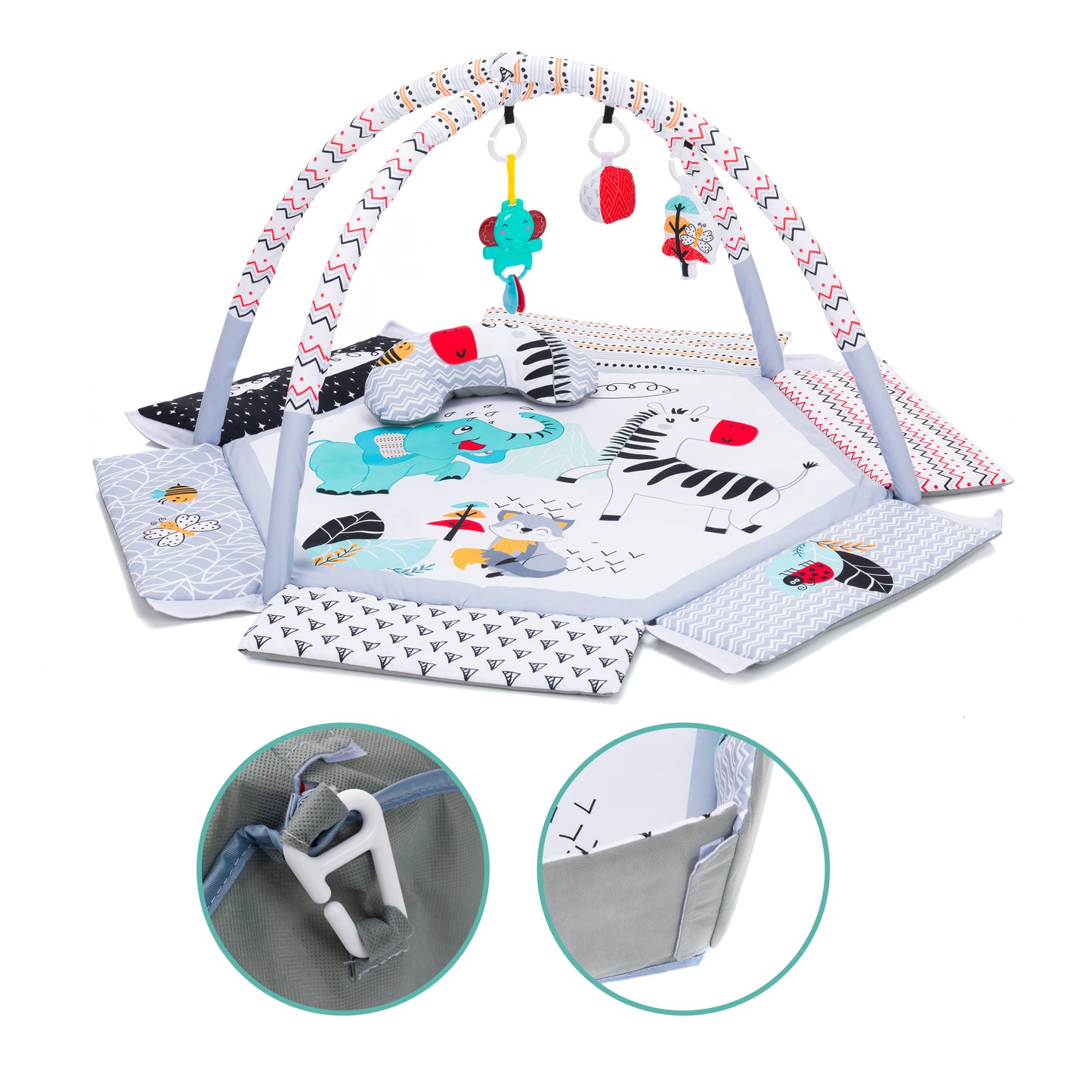 Spæliteppi við bóltum - grátt