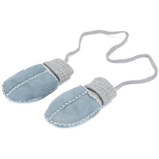 Lambaskins vøttir bláar 0-1 ár